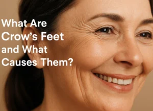 woman with crow’s feet showing natural aging before crow’s feet treatment