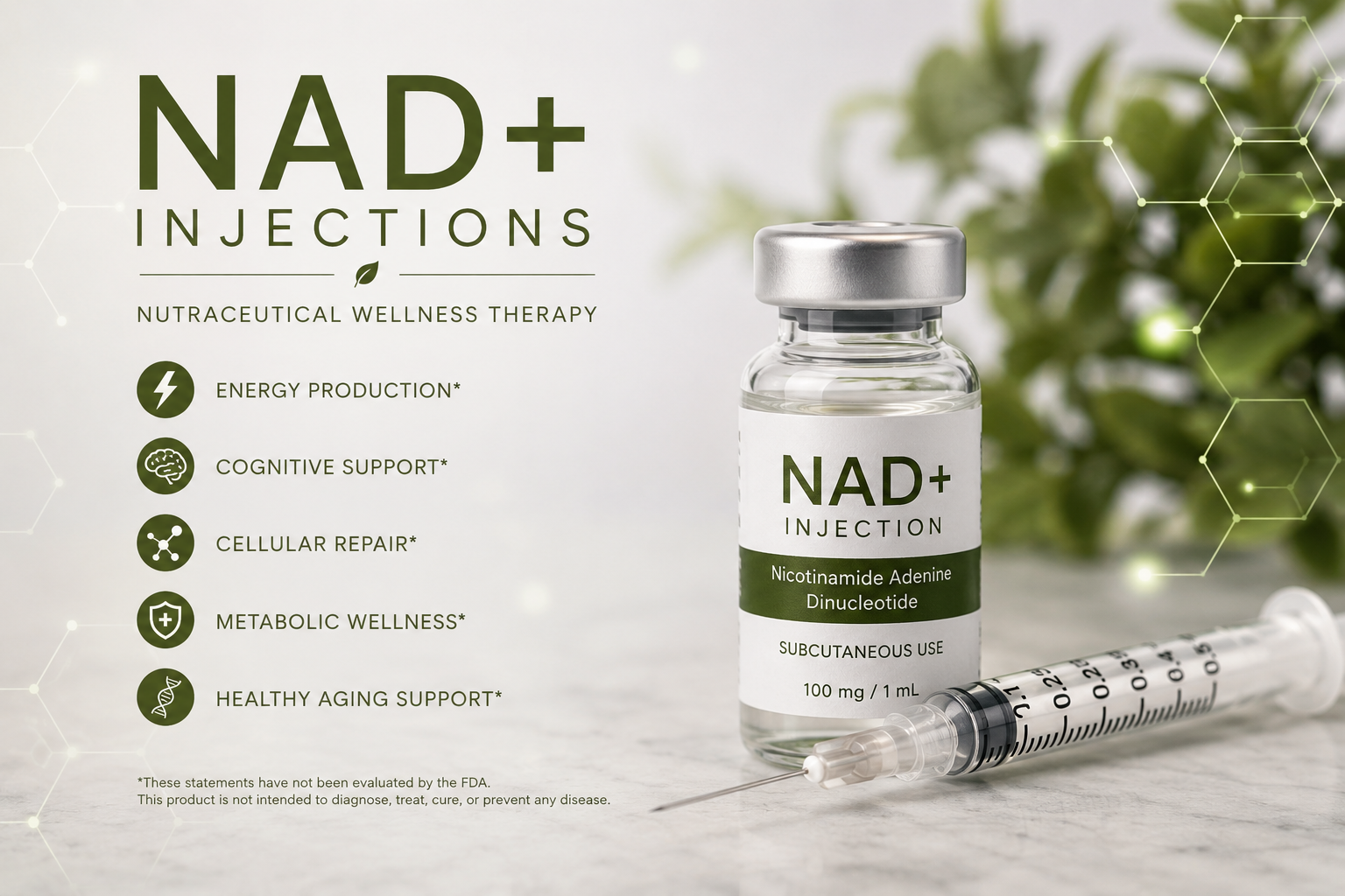 subcutaneous NAD+ injections for nutraceutical wellness at Cyrus Cosmetics