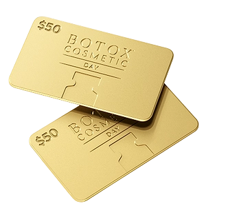 Two gold BOTOX Cosmetic gift cards